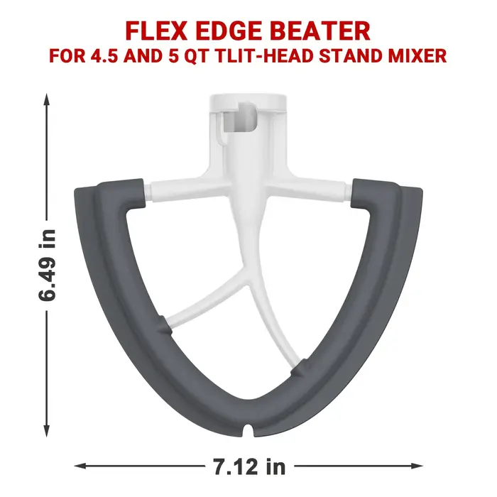 Batteur à bord flexible en silicone pour batteur KitchenAid 4,5-5 quarts compatible avec les mélange