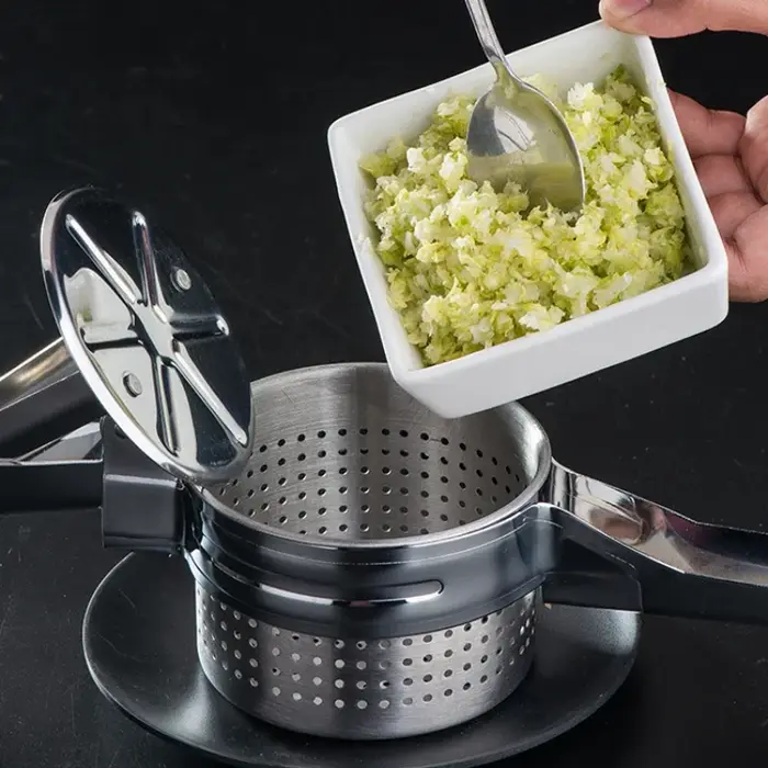 Extracteur d'eau de légumes manuel en acier inoxydable