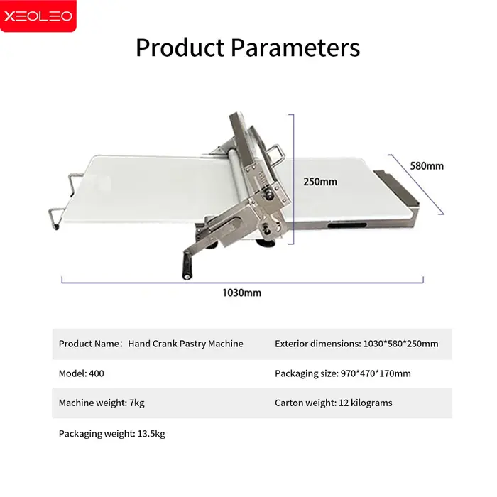 XEOLEO Machine à pâtisserie manuelle commerciale feuilletée