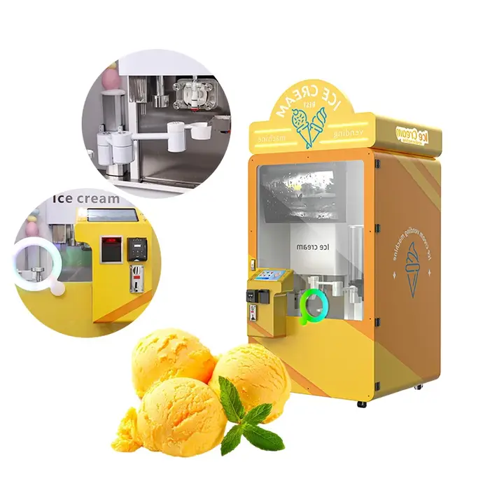 Machine à glaces automatique intelligente, personnalisée, disponible 24h/24, machine à glaces automa