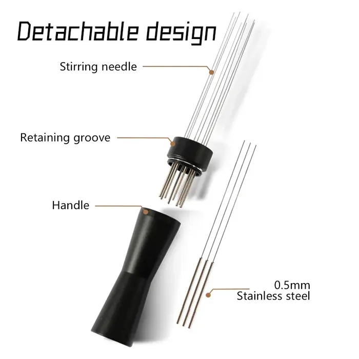 Doseur de café aiguilles en acier inoxydable expresso poudre agitateur distributeur niveleur WDT outils