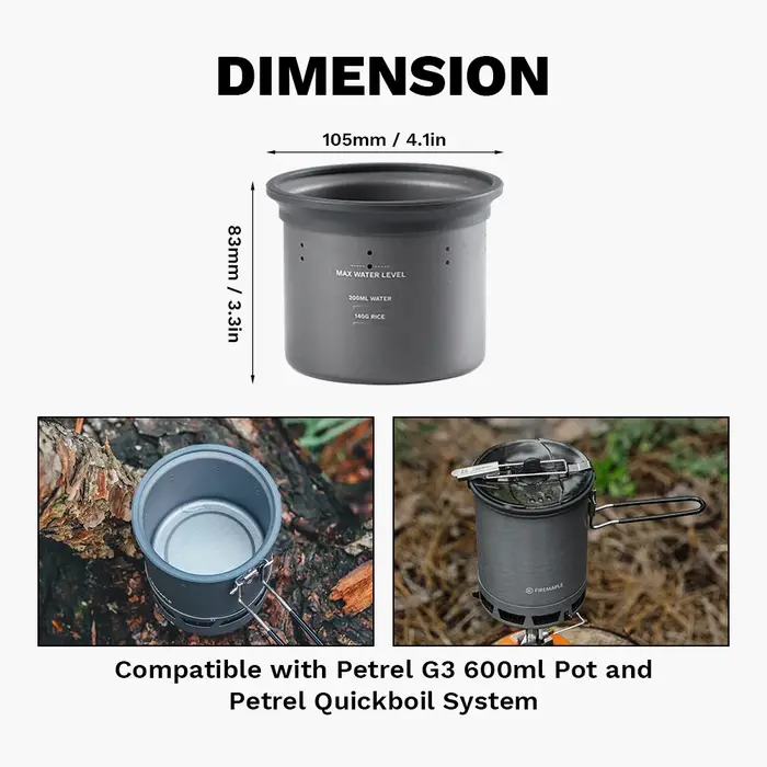 Cuiseur à riz à Micro pression en forme d'érable à feu, tasse de cuisson Portable ultralégère pour Pot G3, 300ml, ustensiles de cuisine pour Camping et randonnée