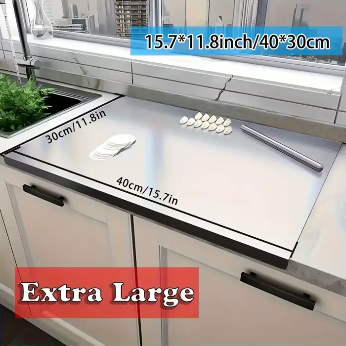 Planche à découper en acier inoxydable, planche à nouilles en métal et planche à pâtisserie pour pét