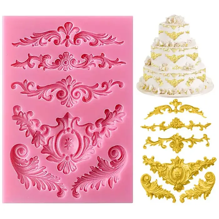 Moule à gâteau Fondant en Silicone, motif en Relief, Mousse, gâteau au chocolat, décoration de pâtis
