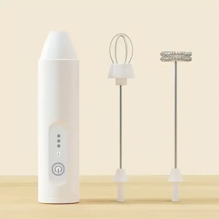 Mousseur à lait électrique 2-en-1 et mixeur portatif avec chargement USB, moteur puissant à 3 vitess
