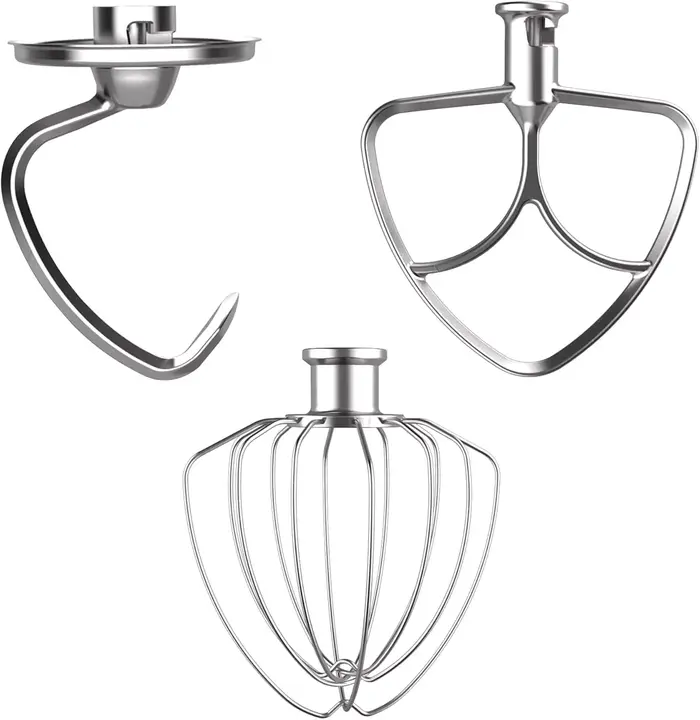 3 accessoires pour batteur KitchenAid 4.5/5QT à tête inclinable, K45WW K45DH K45B, crochet pétrisseu