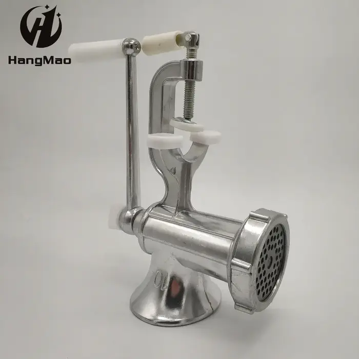 Hachoir à viande manuel NO.10 en alliage d'aluminium argenté