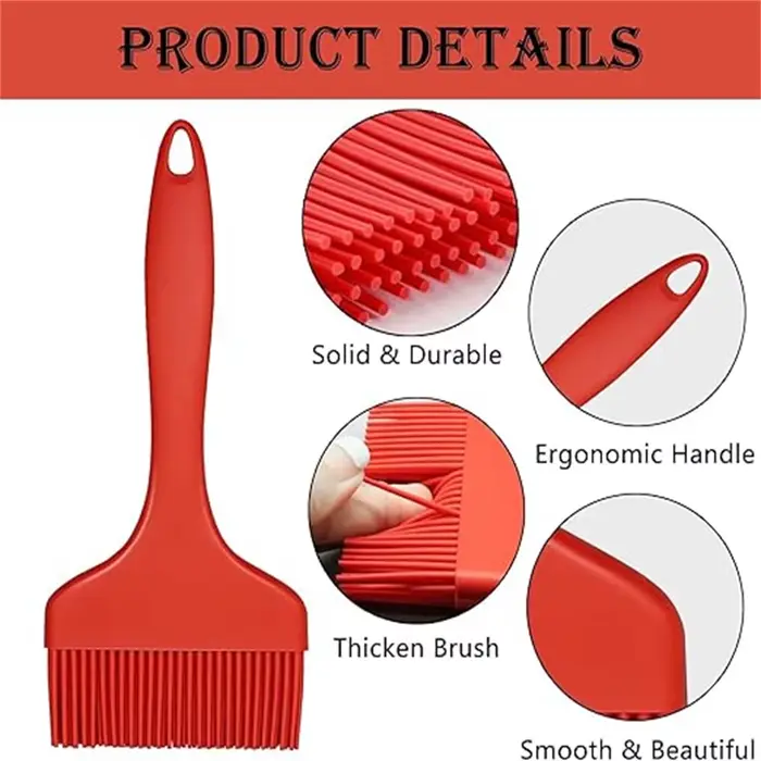 1 pinceau de cuisine en silicone résistant à la chaleur, idéal pour le barbecue, la cuisson, le beurre et la pâtisserie