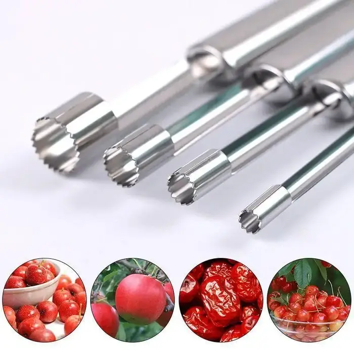 Lot de 4 dénoyauteurs de fruits en acier inoxydable
