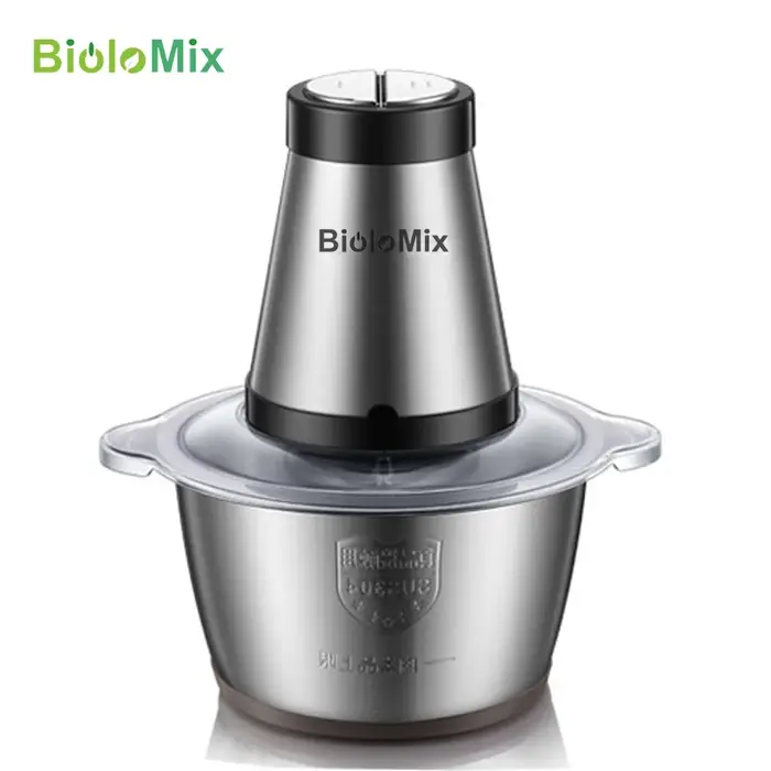 BioloMix – hachoir électrique à 2 vitesses, 500W, capacité de 2l, en acier inoxydable, pour la viand