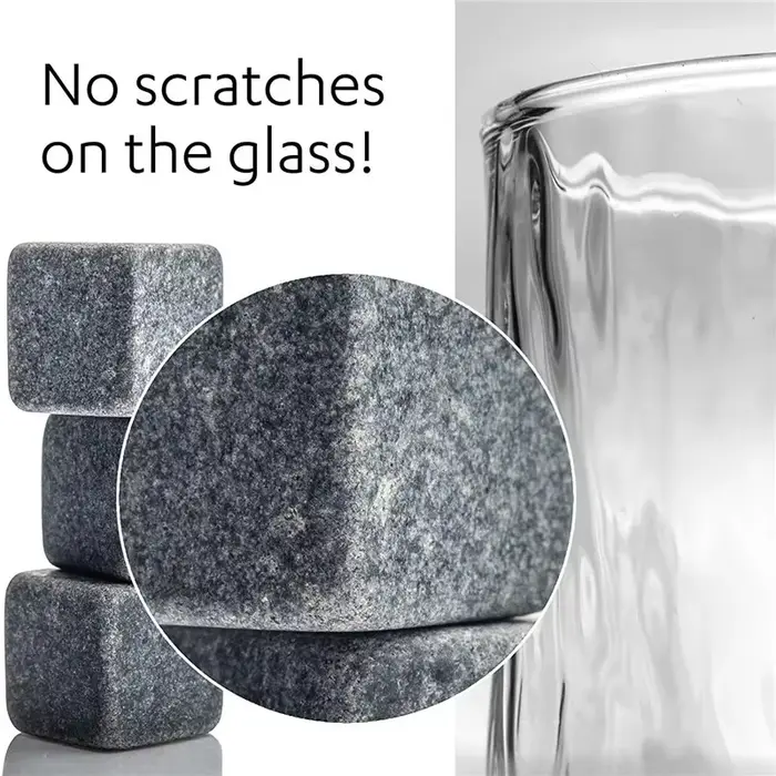 6 pièces pierres à Whisky soufflant glaçon refroidisseur réutilisable Whisky glace pierre Whisky roc