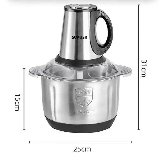 Hachoir à viande électrique 5L en acier inoxydable, grande capacité, pour usage commercial et domest