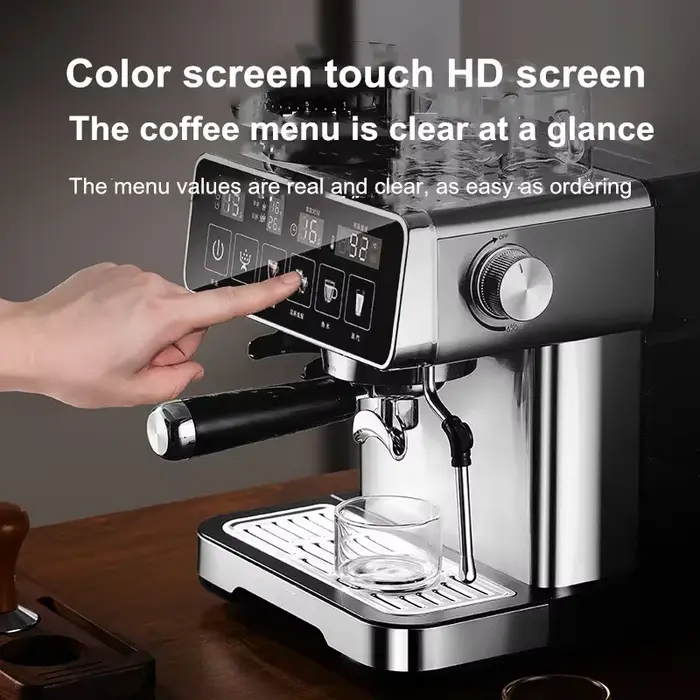Machine à expresso 20 bars avec mousseur à lait – Cafetière entièrement automatique