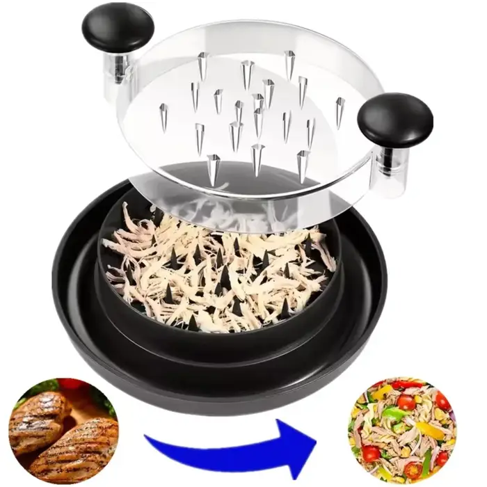 Outil de broyeur de poulet à couvercle Visible, déchiquetage de la viande de poulet, de la poitrine, Machine de déchiquetage de la viande, outil de cuisine rotatif