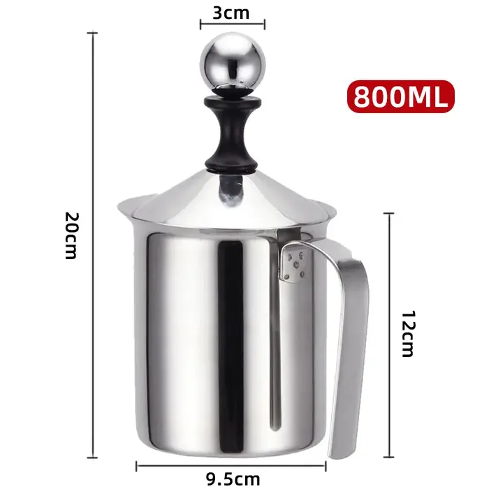 Mousseur à lait en acier inoxydable de 800ML