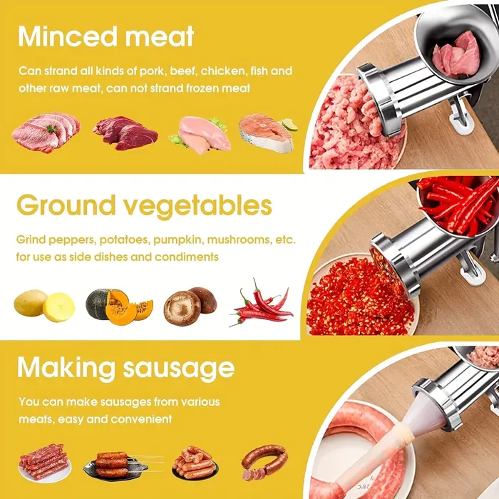 Hachoir à viande manuel en acier inoxydable