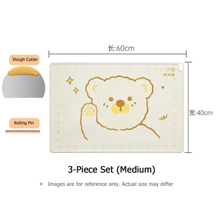 COOKER KING Ensemble de tapis à pâtisserie en silicone 60/70/80 cm