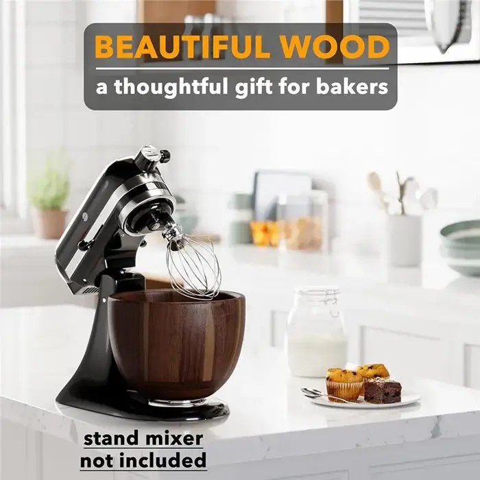 Support en bois d'acacia pour bols mélangeurs - Pour KitchenAid 4