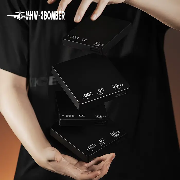 Balance à café intelligente MHW-3BOMBER, minuterie 2kg/0.1g, balance de cuisine de haute précision,