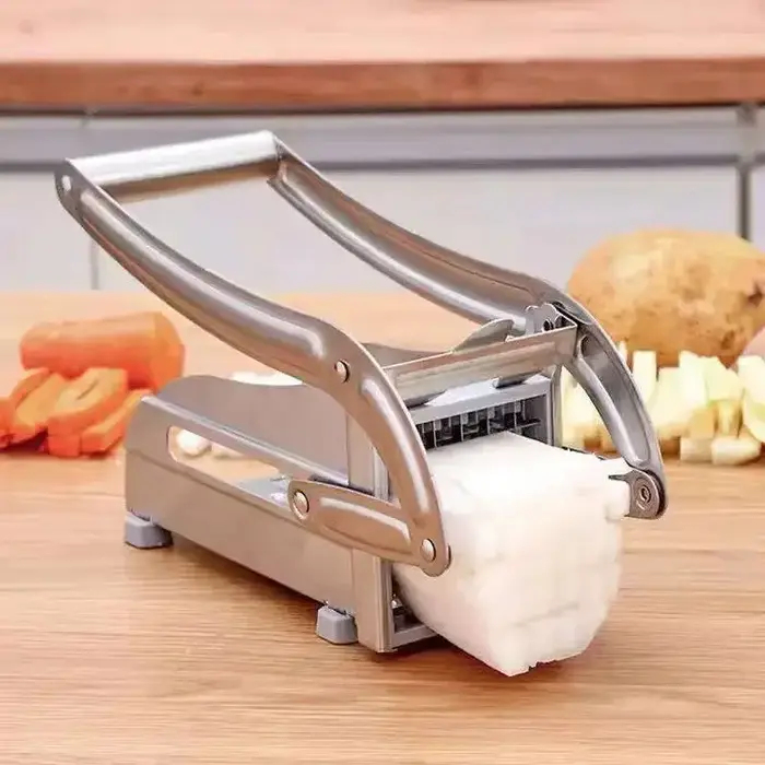 Trancheuse de pommes de terre, coupe-frites avec 2 lames en acier inoxydable, hachoir multifonctionn