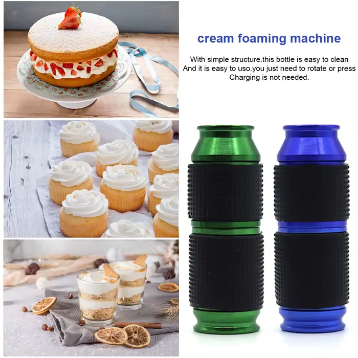 1 pièce Distributeur portable de crème fouettée avec mini-poignée en caoutchouc
