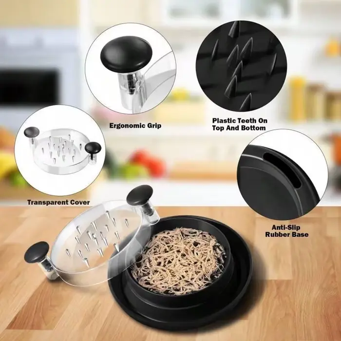 Outil de broyeur de poulet déchiqueté, coupe-viande, fil à viande, poulet déchiré à la main, broyeur de viande hachée, Gadget de cuisine réutilisable