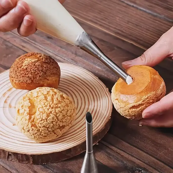 Ensemble de buses de tuyauterie de pâtisserie bouffante, pointes de décoration en acier inoxydable pour gâteaux, cupcakes, biscuits, crème glacée, outils de cuisson pour boulanger, 4 pièces