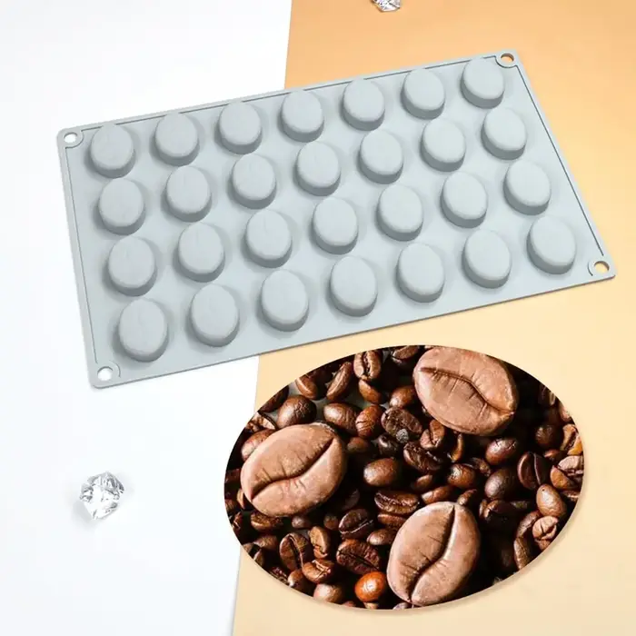 Moule en silicone en forme de grains de café pour gâteaux