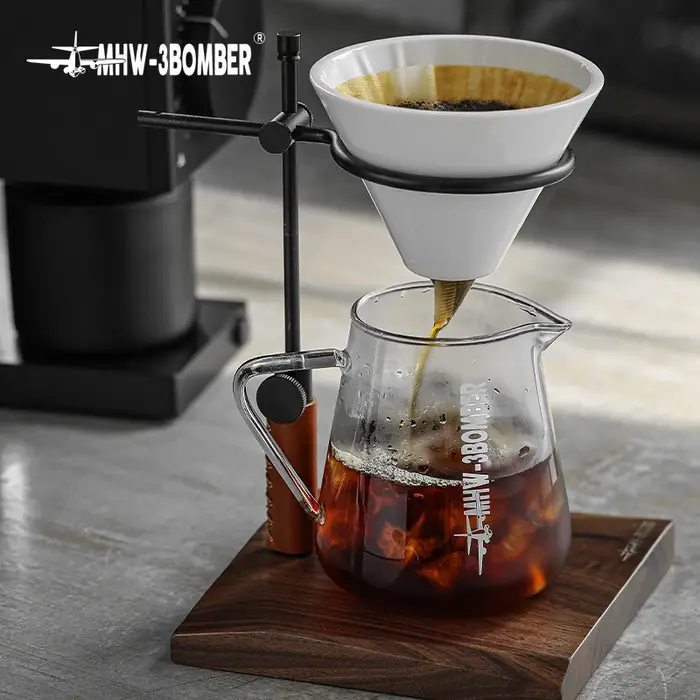 MHW-3BOMBER 500ml Pot à café en verre, cafetière pour expresso et pour le café filtre, transparent,