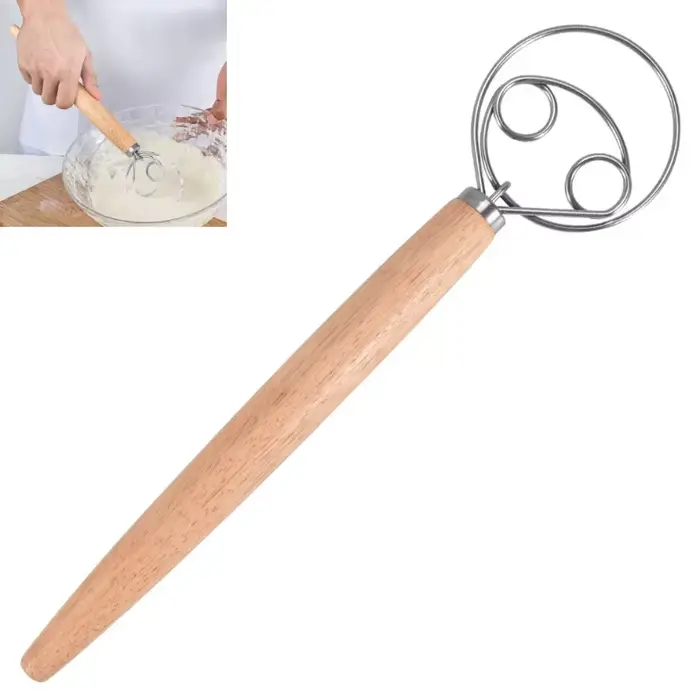 Grande main danois pâte fouet pain mélangeur en acier inoxydable gâteau pâtisserie
