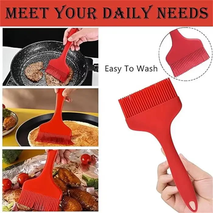 1 pinceau de cuisine en silicone résistant à la chaleur, idéal pour le barbecue, la cuisson, le beurre et la pâtisserie