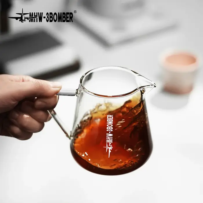MHW-3BOMBER 500ml Pot à café en verre, cafetière pour expresso et pour le café filtre, transparent,