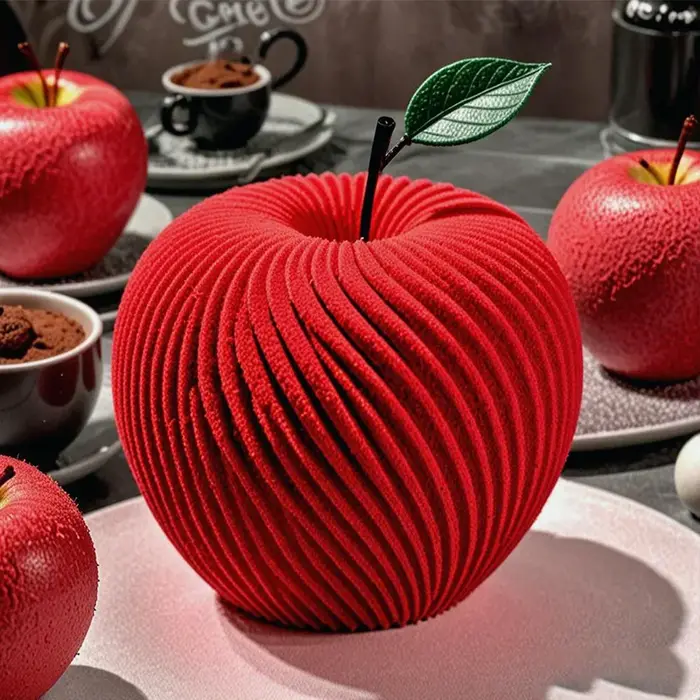 Moule à gâteau en Mousse de pomme en spirale, en Silicone, pâtisserie française, chocolat, noël, saint-valentin, vacances