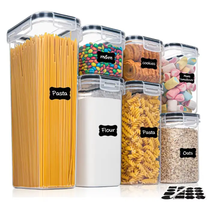Ensemble de conteneurs alimentaires de cuisine, 7 pièces, boîte de rangement hermétique en plastique