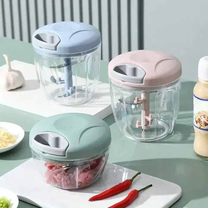 Hachoir à ail coupe-main-rocesseur alimentaire à ficelle à tirer à la main