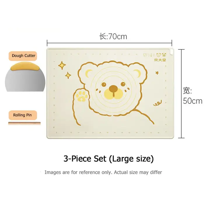 COOKER KING Ensemble de tapis à pâtisserie en silicone 60/70/80 cm