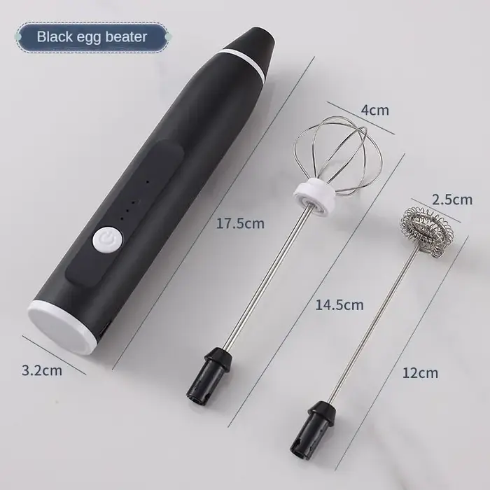 Mousseur à lait électrique, mélangeur à café portable, batteur à œufs rechargeable à 3 vitesses, out