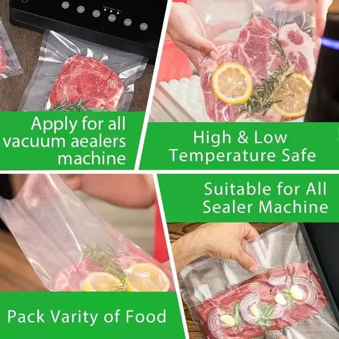 SaengQ-Lot de rouleaux de sacs sous vide pour scelleuse, 12/15/20/25/30x500cm, sachets frais et long