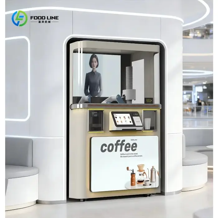 Machine à café robotisée intelligente personnalisée, bras robotisé à 6 axes, alimentée par l'IA, dis