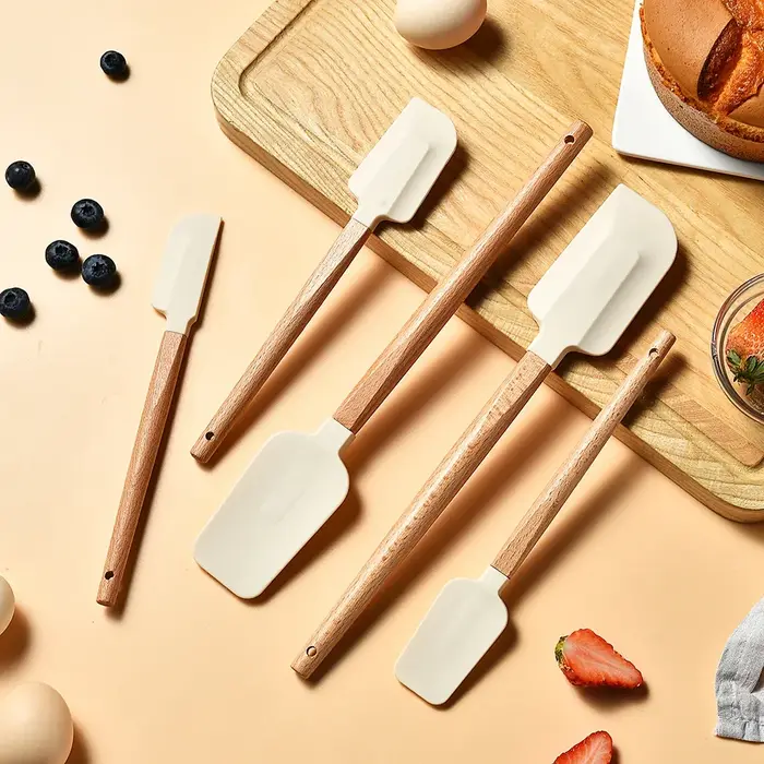 Spatule à crème en Silicone blanc