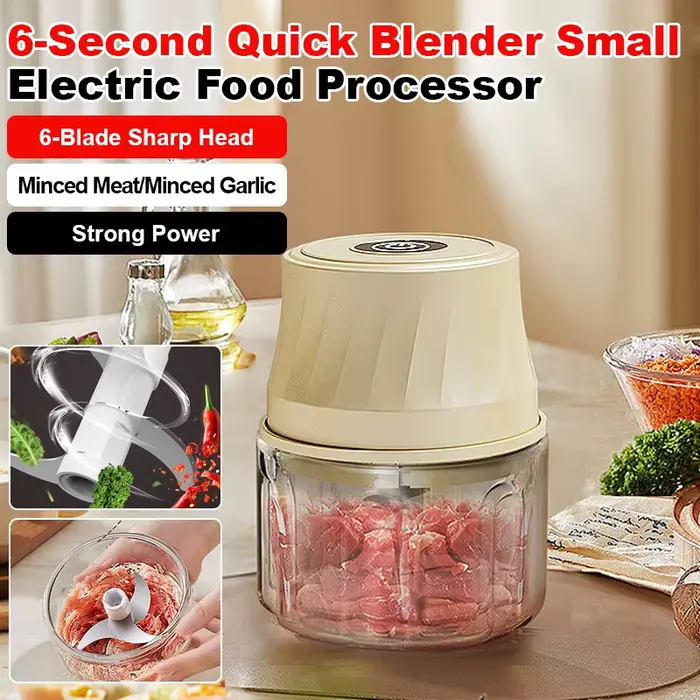 Hachoir Électrique Sans Fil pour Ail et Viande - Mini