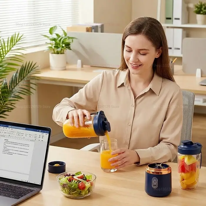Mixeur de fruits multifonction portable USB double tasse – Blender électrique pour jus, smoothies et milkshakes