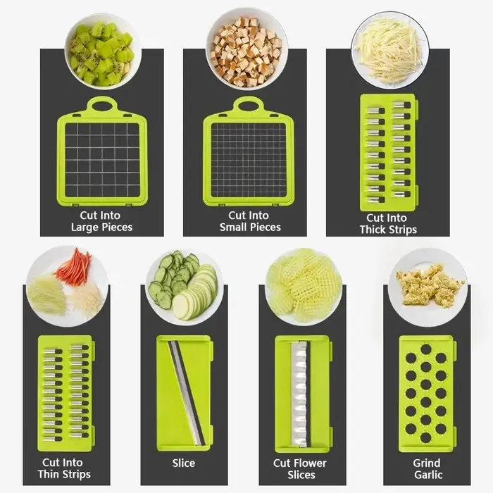 Hachoir à légumes multifonctionnel 14/16 en 1