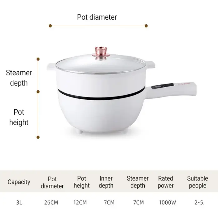 Cuiseurs électriques multifonctions simple/Double couche 1-2 personnes poêle antiadhésive domestique marmite cuiseur à riz appareils de cuisson