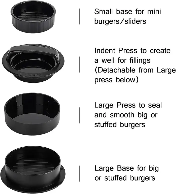 Presse à hamburgers 3 en 1, machine à galettes, antiadhésive, pour la viande, le bœuf, les légumes,