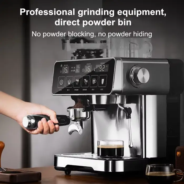 Machine à expresso 20 bars avec mousseur à lait – Cafetière entièrement automatique