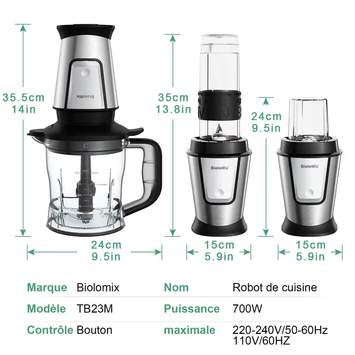 BioloMix-Robot culinaire portable multifonctionnel
