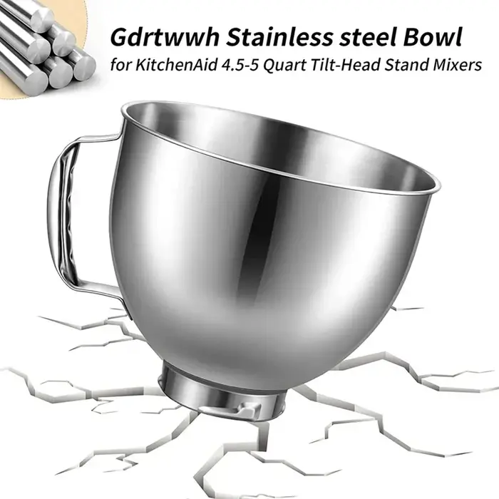 Bol mélangeur en acier inoxydable pour Kitchenaid Classic&Artisan Series 4.5-5 Quart