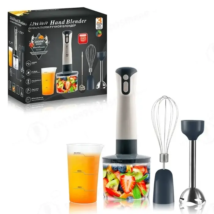 Mixeur plongeant électrique multifonction 5 en 1 pour la cuisine domestique, ensemble de mixeur à main