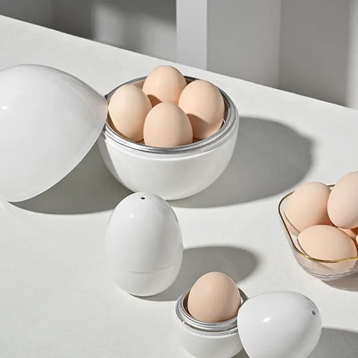 Cuiseur à œufs pour micro-ondes avec couvercle, pour œufs durs ou mollets, gadgets de cuisine pour une cuisson rapide des œufs